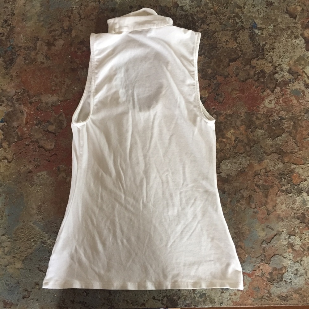 Express XS Top Keyhole Cutout Choker Tank Ivory - Picture 2 of 5